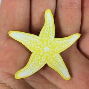 8 Yellow Laser Cut Wooden Starfish Wood Star Fish Scrapbooking Embellishments Craft Supplies Wedding Supplies