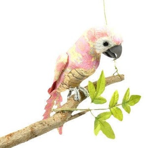 1 Pink Parrot Pirate Costume Cake Topper Decorative Bird Fake Parrot Artificial Parrot Bouquet Wreath Birdcage