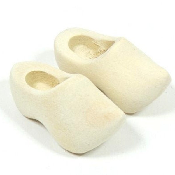 2 Mini Wooden Shoes Small Doll Shoes 30mm or 40mm Fairy Garden Mini Garden Mini Shoes Miniature Shoes