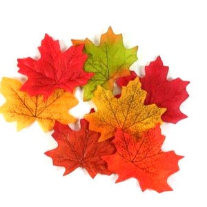 25 Artificial Maple Autumn Leaves Autumn Leaves Red Orange Yellow Fall Colors Scrapbooking Crafting Embellishments Wreaths Maples Leafs