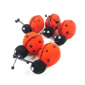 5 rouge 1.4x1.4 pouces artificielle coccinelles fake coccinelle Scrapbooking Craft Supplies embellissements prise de la carte