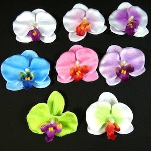 3 White Purple Pink Green Or Blue Orchid Flowers Fake Orchids Artificial Flowers Scrapbooking Flower Embellishments Craft Flowers