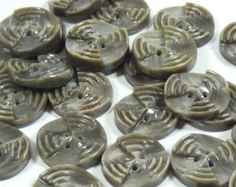 10 Vintage Brown Gray Grey Buttons 15mm 1.5cm Craft Buttons Sew Sewing Sow Sowing Supplies