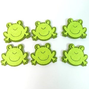 6 Felt Frogs Craft Frogs Cake Decorations Embellishments Fairy Garden Frogs Mini Garden Frogs Scrapbooking