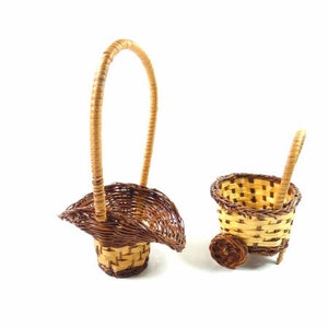 Mini cestini piccolo cesti Craft cesti fata giardino cestini Mini giardino cesti fiore cestini ramoscello Cestello Nr 2