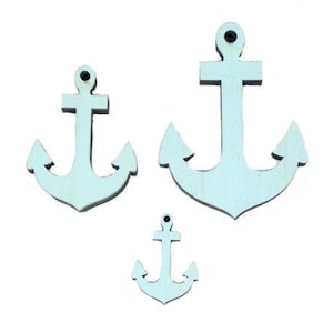 3 Blu Laser Taglio Nave di Legno Ancoraggi Legno Ancore Scartamento Abbellizioni Forniture Artigianali Forniture Forniture di Nozze