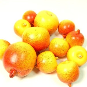 12 Yellow Red Pomegranate Small Pomegranates Terrarium Fake Fruit Fake Pomegranate Artificial Pomegranate Small Pomegranate