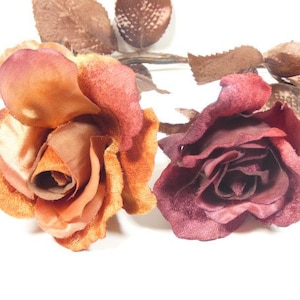 1 Vintage Velvet Rose Pink Flower Bud Silk Flower Snow Flower Bud Artificial Flowers Fake Flowers Silk Flowers Decorative Flowers