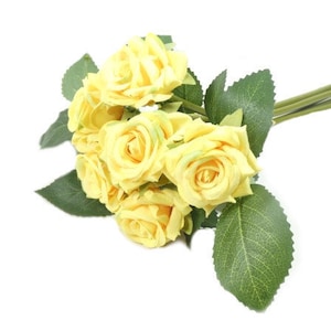 1 Yellow Rose Bouquet Scrapbooking Craft Embellishment Wedding Flowers Bouquet Wreath Flower Arrangement Fairy Flower Crown