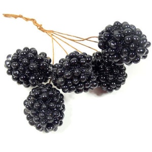 6 Black Berries Artificial Berries Scrapbooking Embellishments Craft Berries Wedding Supplies Craft Supplies