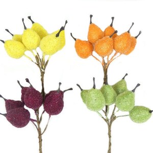 6 Mini pere da zucchero giallo arancio rosso o verde fata giardino pere terrario mele finte frutta falsa frutta artificiale mele artificiali