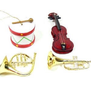1 Mini Musical Instrument Doll Instrument Doll Supplies Drum Violin Horn Trumpet Small Music Instrument