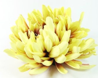 1 Jumbo Yellow Chrysanthemum Flower Silk Flowers Artificial Flowers Fake Flowers Silk Flowers Decorative Flowers Craft Flowers