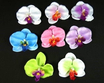 3 White Purple Pink Green Or Blue Orchid Flowers Fake Orchids Artificial Flowers Scrapbooking Flower Embellishments Craft Flowers