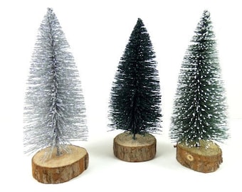 1 Small Glitter Pine Tree Green Or Silver Fairy Garden Pine Tree Craft Pine Tree Mini Tree Small Tree Decorative Trees