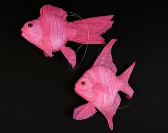 1 Fake Pink Fish Craft Fish Cake Topper Wedding Decor Craft Embellishments Centerpiece Craft Supplies Fish For Crafting Nr 2