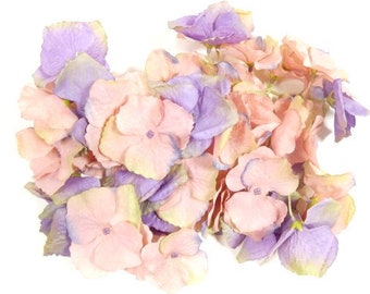 1 Bag Purple Pink Hydrangea Flower Petals Artificial Fake Silk Flowers Fairy Flower Crown Hat Embellishment Wedding Flowers