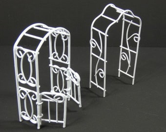 1 arco da giardino bianco con o senza porta Giardino delle fate Mini giardino Giardino in miniatura Casa delle bambole Forniture Peduncolo