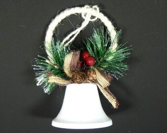 2 White Christmas Bell Bouquet Wreath Hat Embellishment Christmas Ornament Decoration Craft Supplies Flower Arrangement