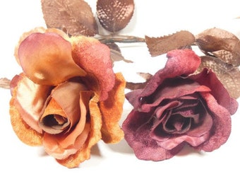 1 Vintage Velvet Rose Pink Flower Bud Silk Flower Snow Flower Bud Artificial Flowers Fake Flowers Silk Flowers Decorative Flowers