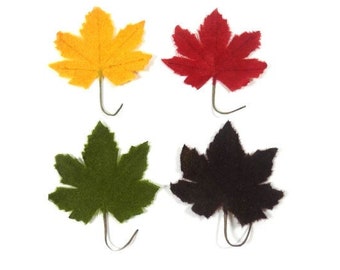 3 Fabric Maple Leaves Artificial Fake Autumn Leaves Fall Leafs Leaves Artificial leaves Craft Supplies Scrapbooking Leaves Red Orange