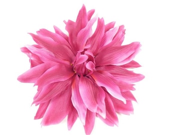 1 Jumbo caliente rosa Dahlia 9 pulgadas flor de seda artificial flores falsas Scrapbooking flores artesanales flores
