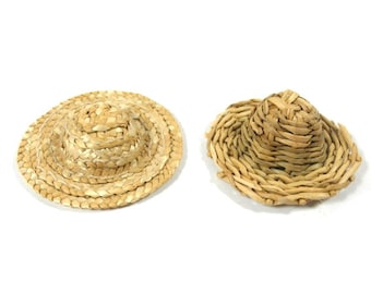 1 Small Vintage Straw Doll Hat Hat Embellishment Doll Hat Miniature Hat Doll Hats Doll Clothes Costume Hats