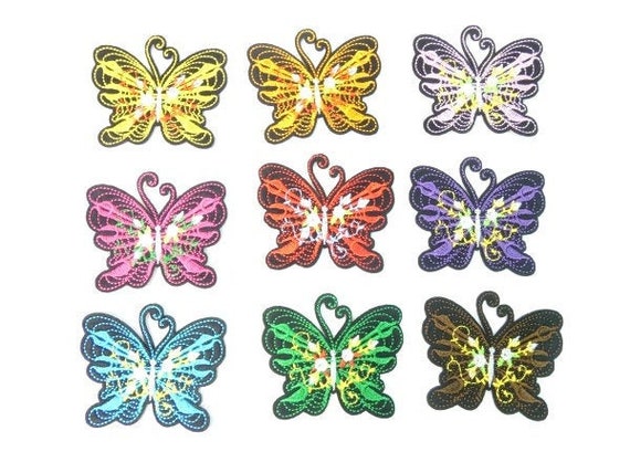 Small Rainbow Black Butterfly Patches Iron on Patch Embroidery Applique  Patches Butterfly Patch Butterfly Applique Nr 3 