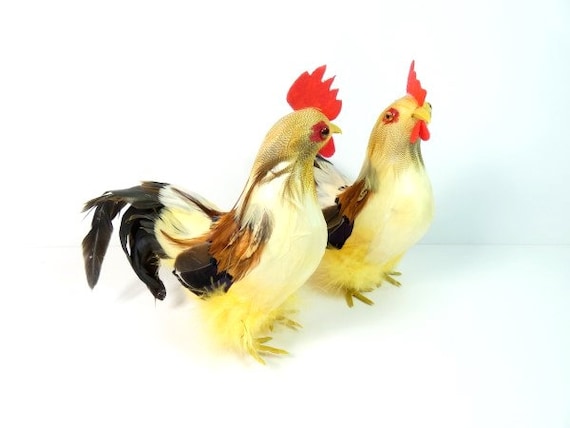 Rooster Yellow Brown Black Short Tail or Long Tail Fake Rooster