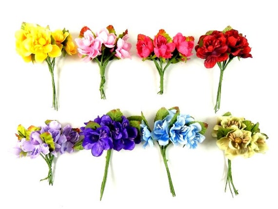 6 ambachtelijke zijdebloemen kunstbloemen nep bloemen - Etsy België