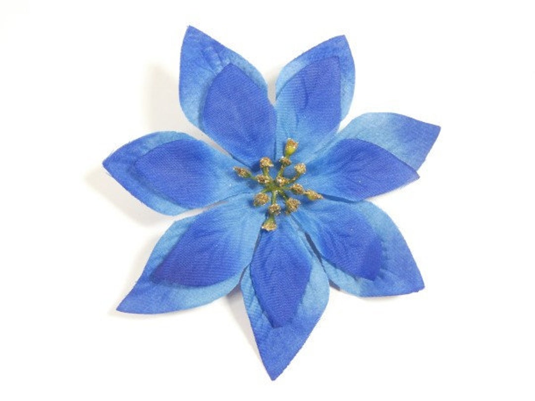 1 Dark Blue Poinsettia Flower Artificial Flowers Scrapbooking Etsy