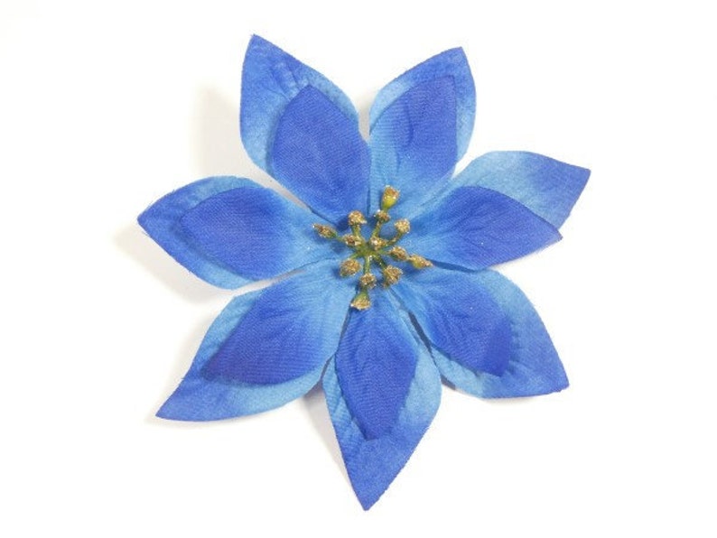 1 Dark Blue Poinsettia Flower Artificial Flowers Scrapbooking Etsy