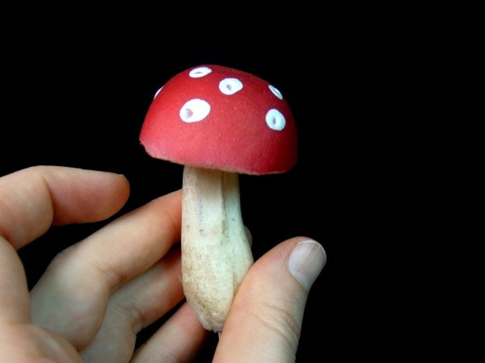 3 Fake Mushroom Red White Artificial Mushrooms Craft Mushrooms Etsy