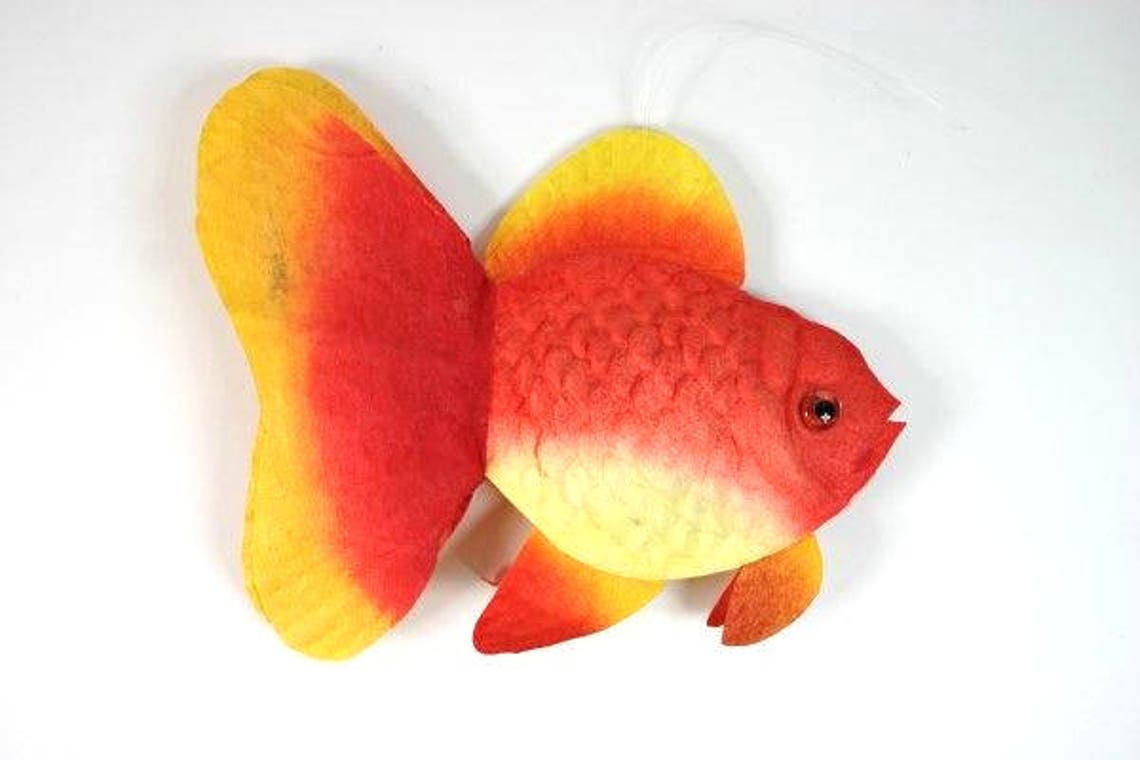 Big Red Yellow Fish Fake Fish Artificial Fish Scrapbooking Etsy