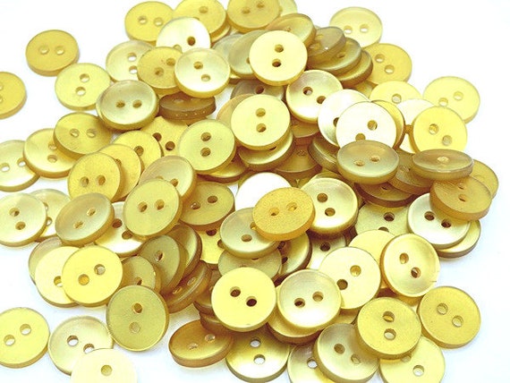 10 bottoni dorati vintage 10mm 1cm,4 pollici pulsante 2 fori per cucire  pulsante giù camicia gialla -  Italia