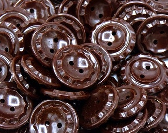 10 botões marrons vintage de 15 mm 1,5 cm botão marrom de 6 polegadas