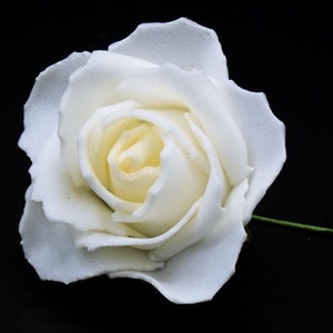 5 White Cream Yellow Foam Roses For Wedding Bridal Bouquet Table Centerpiece Home Decor Scrapbooking Craft Roses