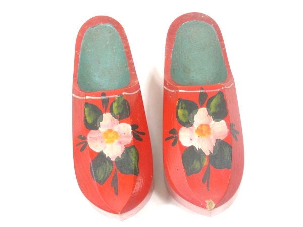 Vintage Rustic Wooden Gnome Shoes Wooden Doll Shoes Wooden Shoes