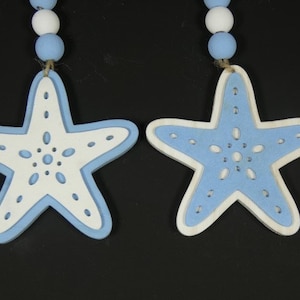 1 Big Starfish Hanger White Or Blue Starfish Big Starfish Nautical Crafts Mermaid Party Wedding Decor Craft Supplies Scrapbooking