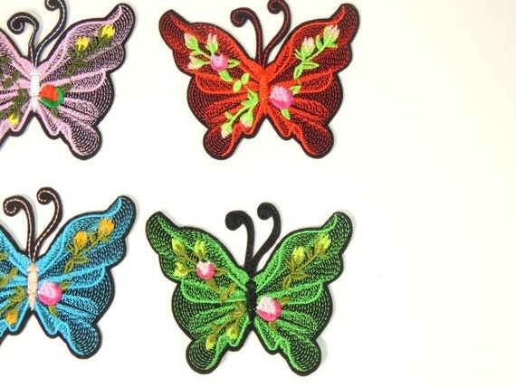 Big Rainbow Black Butterfly Patches Iron on Patch Embroidery Applique  Patches Butterfly Patch Butterfly Applique Nr 5 