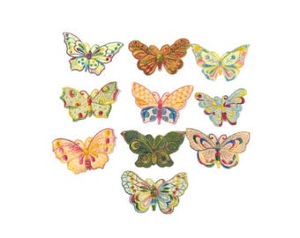 1 Antique Appliques Vintage Silk Small Butterfly Patches Embroidery Applique Patches Antique Butterfly Applique Patch 1935 Nr 1