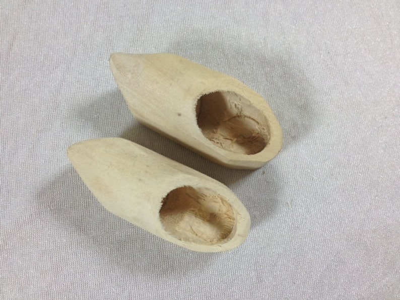 Small Wooden Shoes Rustic Gnome Shoes Wooden Gnome Shoes Fairy Shoes Fairy Garden Shoes 2.75x1.25 inches
