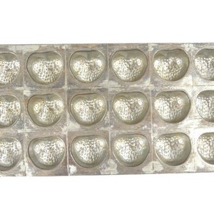 Vintage Chocolate Heart Strawberries Metal Mold Strawberry Vintage Chocolate Mold Antique Chocolate Mold Vintage Chocolate