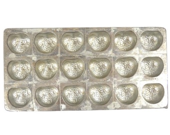 Vintage Chocolate Heart Strawberries Metal Mold Strawberry Vintage Chocolate Mold Antique Chocolate Mold Vintage Chocolate