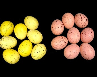 15 Speckled Eggs 2 Inches Bird Eggs  Foam Mini Eggs Speckles Easter Eggs Craft Eggs Artificial Eggs Fake Mini Eggs