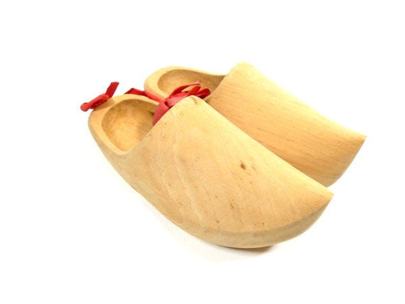 Vintage Swedish Wooden Gnome Shoes Wooden Doll Shoes Wooden Shoes