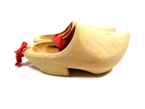 Vintage Swedish Wooden Gnome Shoes Wooden Doll Shoes Wooden Shoes Doll  Supplies Wooden Shoes Fairy Garden Nr 7 