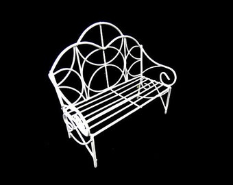 1 White Fairy Garden Bench Fairy Garden Mini Garden Miniature Garden Doll House Supplies Peduncle