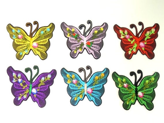Big Rainbow Black Butterfly Patches Iron on Patch Embroidery Applique  Patches Butterfly Patch Butterfly Applique Nr 5 