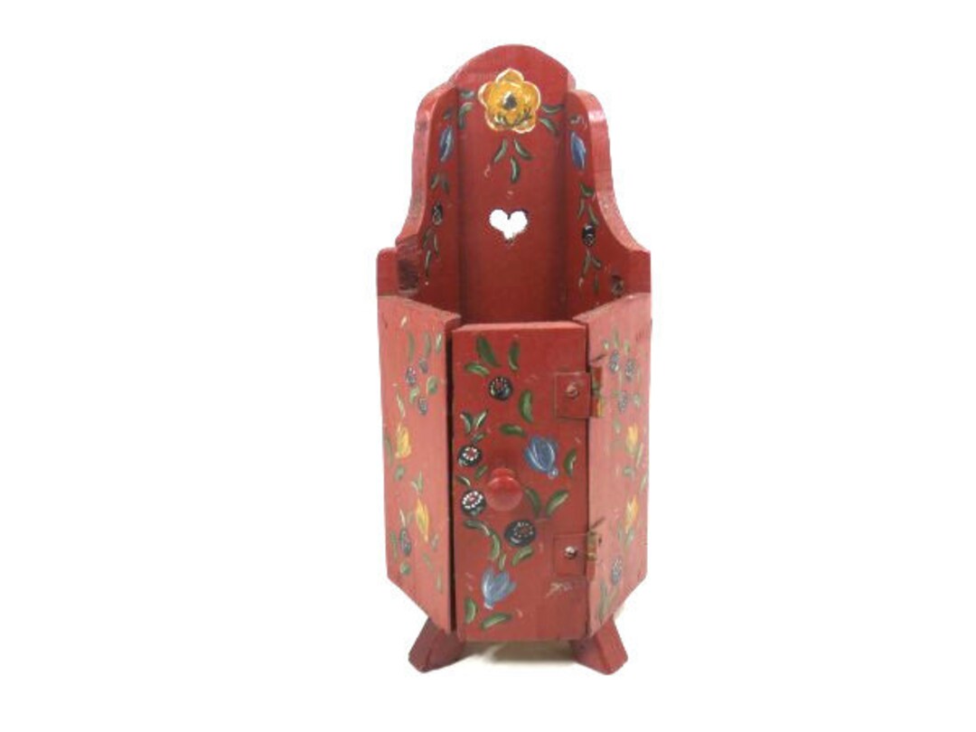 1 Rare Vintage Hand Painted Wooden Doll Chair Folk Art Miniature Chair ...